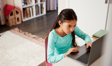 Young girl on laptop